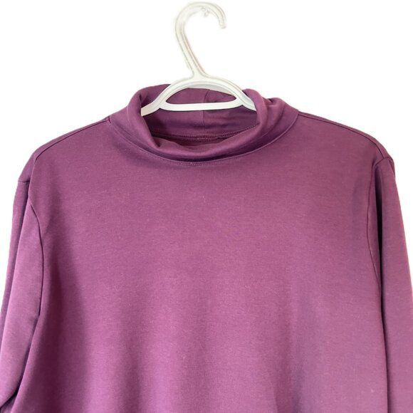 L.L.Bean Plum/Berry Purple 100% Cotton Turtleneck-T XL REG Warm Fall Layer Basic - Picture 2 of 9
